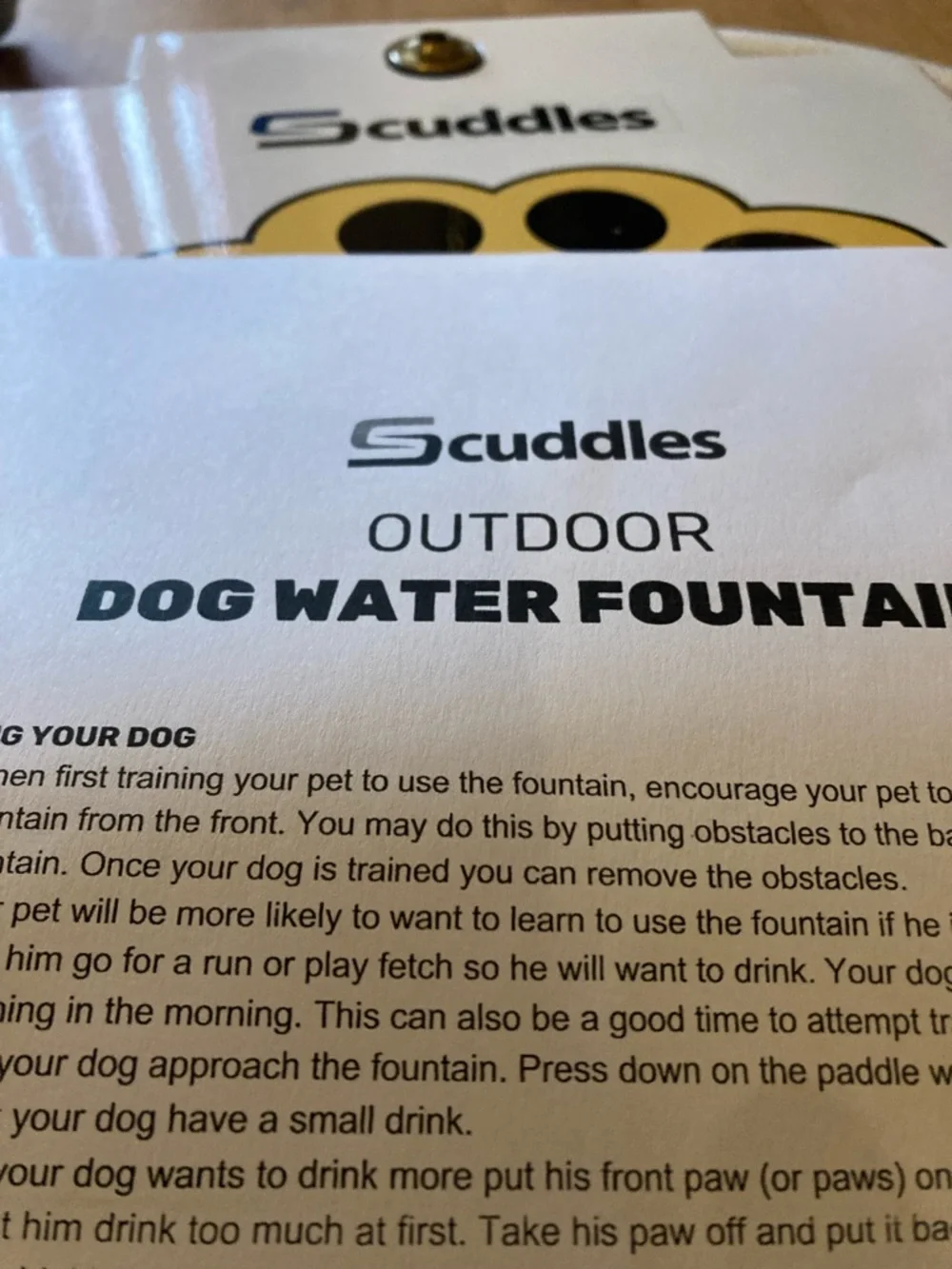 Scuddles dog fountain/water fountain